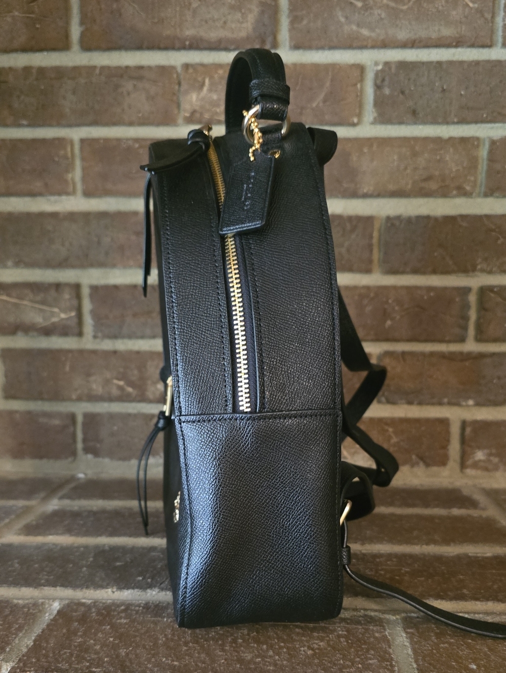 Coach Black Pebbled Leather Mini Backpack with Gold Hardware - Picture 2 of 8